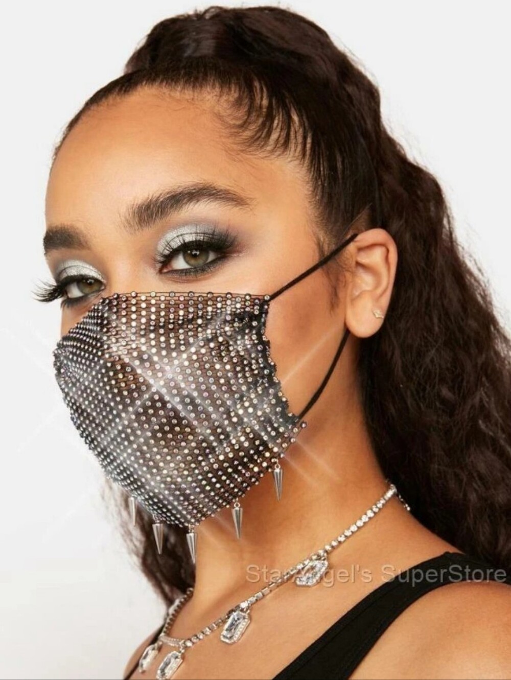 2 Rhinestone Face Masks